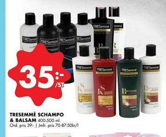 ÖoB Tresemmé schampo & balsam erbjuda