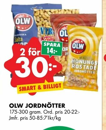 ÖoB Olw jordnötter erbjuda