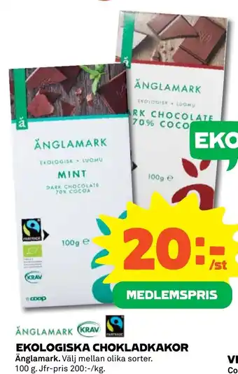 Coop EKOLOGISKA CHOKLADKAKOR erbjuda