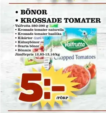Bönor • krossade tomater