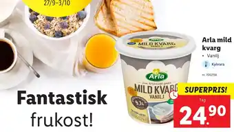 Lidl Arla Mild Kvarg Vanilj 1 kg erbjuda