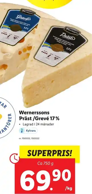 Lidl Wernerssons Präst / Grevé 17 % 750 g erbjuda