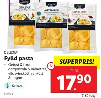 Lidl Deluxe Fylld Pasta 250 g erbjuda