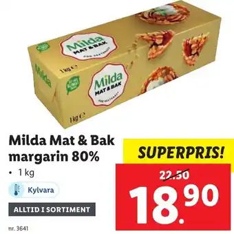 Lidl Milda Mat & Bak Margarin 80% 1 kg erbjuda