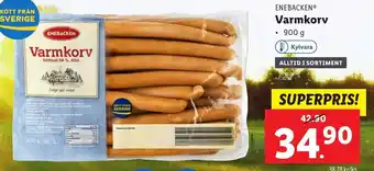 Lidl Enebacken Varmkorv 900 g erbjuda