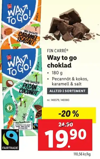 Fin Carré Way to Go Choklad 180 g