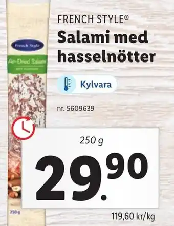 Lidl French Style Salami Med Hasselnötter 250 g erbjuda