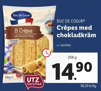 Lidl Duc De Coeur Crêpes Med Chokladkräm 256 g erbjuda