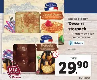 Lidl Duc De Coeur Dessert Storpack 450 g erbjuda