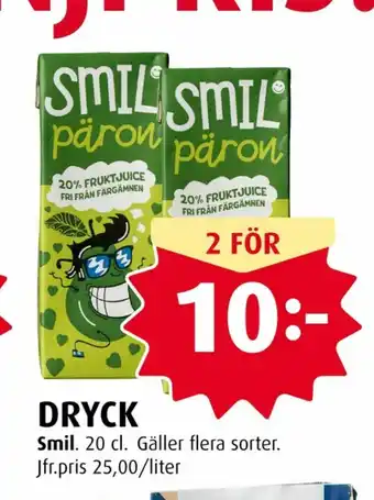 Handlar'n Smil Fruktdryck erbjuda