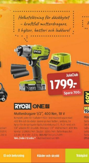 Jula Ryobi Borr- och skruvdragere erbjuda