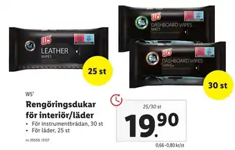 W5 Rengöringsdukar för Interiör/Läder 25/30 st