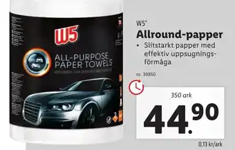 Lidl W5 Allround-Papper erbjuda