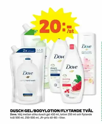 Dusch gel/bodylotion/flytande tvål