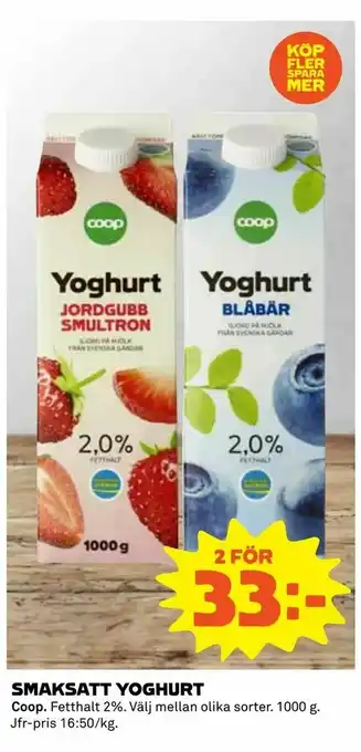 Coop Daglivs Smaksatt yoghurt erbjuda