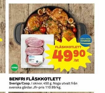 Coop Daglivs Benfri fläskkotlett erbjuda