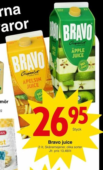 Matöppet Bravo juice erbjuda