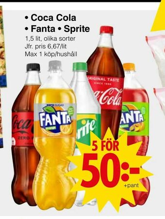 Matöppet Coca Cola • Fanta • Sprite erbjuda