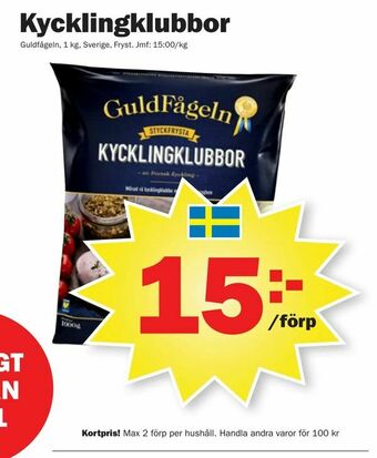 Pekås Kycklingklubbor erbjuda