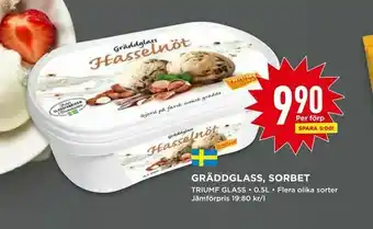 Gräddglass, sorbet