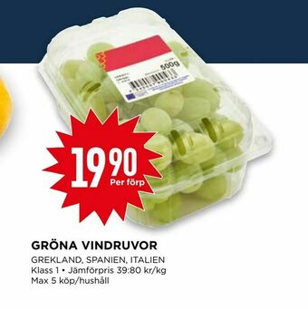 Willys Gröna vindruvor erbjuda