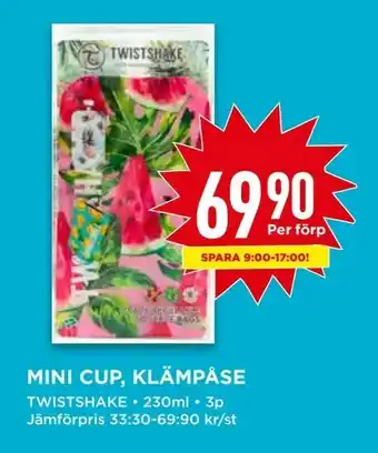 Willys Mini cup, klämpåse erbjuda