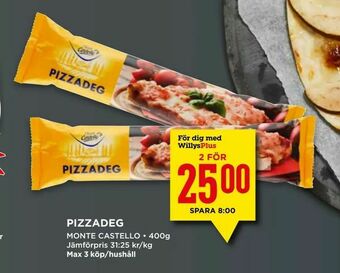 Willys Pizzadeg erbjuda