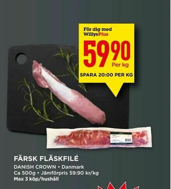 Willys Färsk fläskfilé erbjuda