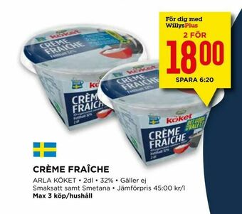 Willys Crème fraîche erbjuda