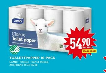 Willys Toalettpapper 16-pack erbjuda