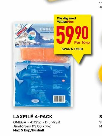 Willys Laxfilé 4-pack erbjuda