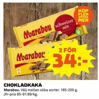 Coop Chokladkaka erbjuda