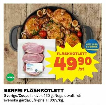 Coop Benfri fläskkotlett erbjuda