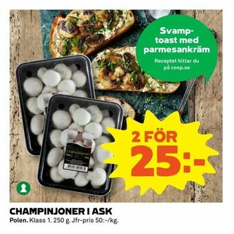 Coop Extra Champinjoner i ask erbjuda