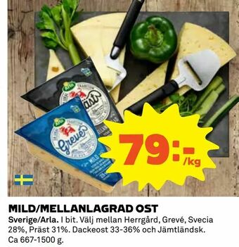 Coop Konsum Mild/mellanlagrad ost erbjuda