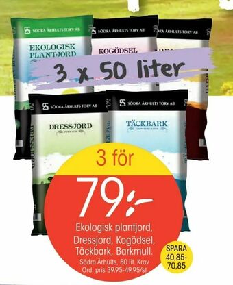 EKO Ekologisk plantjord, Dressjord, Kogödsel, Täckbark, Barkmull erbjuda