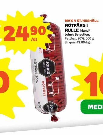 Coop Nötfärs i rulle erbjuda