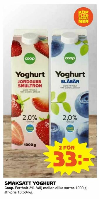 Coop Konsum Smaksatt yoghurt erbjuda