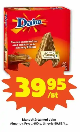 Mandeltårta med daim