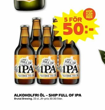 Stora Coop Alkoholfri öl - ship full of ipa erbjuda