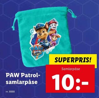 Lidl PAW Patrol Samlarpåse erbjuda