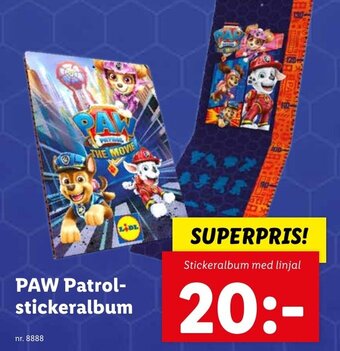 Lidl PAW Patrol Stickeralbum erbjuda