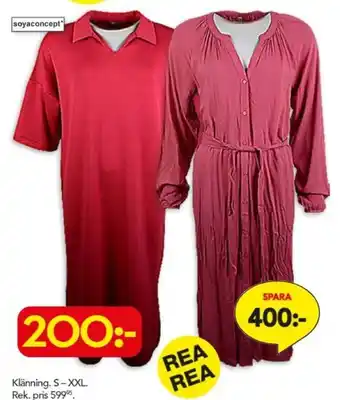 Bo Ohlsson Klänning. S-XXL erbjuda