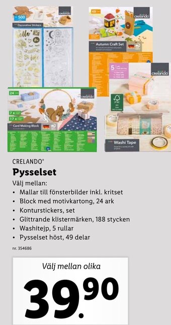 Lidl Crelando Pysselset erbjuda