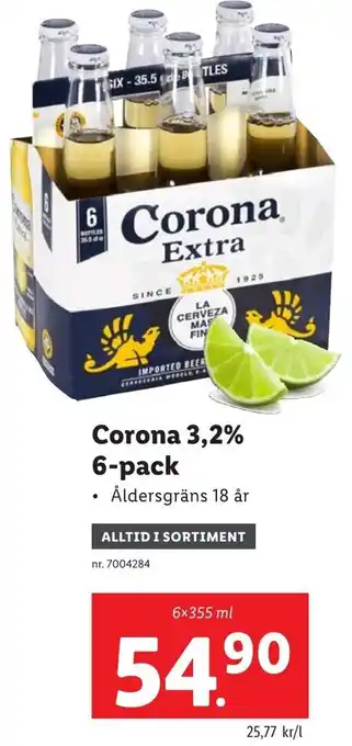 Lidl Corona 3,2% 6-pack 6x355 ml erbjuda