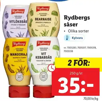 Lidl Rydbergs Såser 250 g/st erbjuda