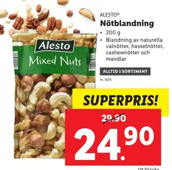 Lidl Alesto Nötblandning 200 g erbjuda