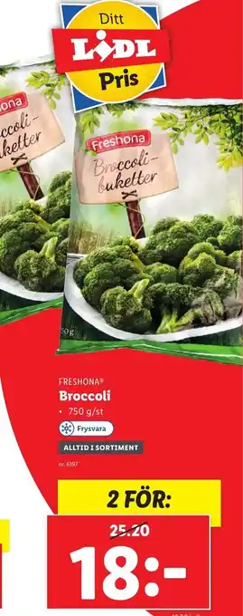 Lidl Freshona Broccoli 750 g/st erbjuda