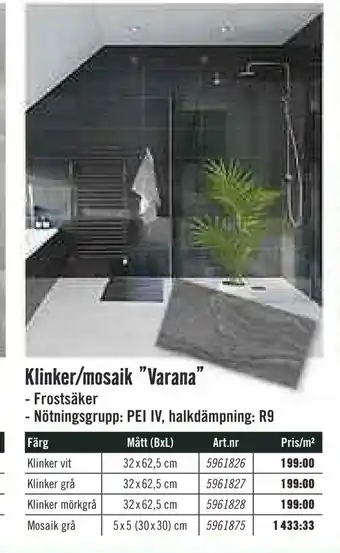 Hornbach Klinker/mosaik "Varana" erbjuda