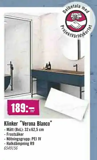 Hornbach Klinker "Verona Blanco" erbjuda